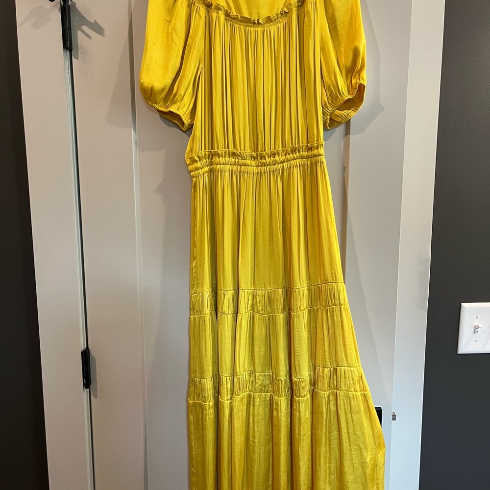 Current Air Silk Yellow Maxi Dress